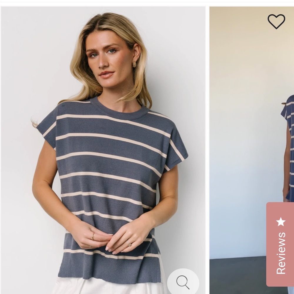 Baltic Born Striped Slate & Natural Women's Top 2x
